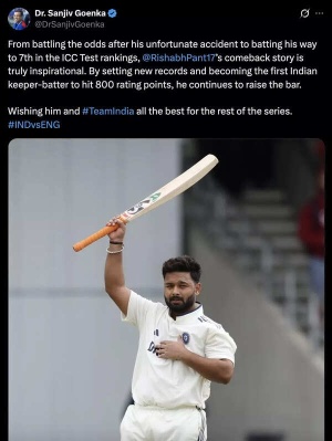 Rishabh Pant's Triumphant Return: LSG Owner Sanjiv Goenka Hails Record-Breaking Performance After Injury Layoff