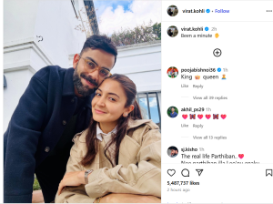 Virat Kohli's Intimate Photo with Anushka Sharma Breaks the Internet, Raking in Millions of Likes