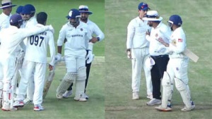 Prithvi Shaw Loses Cool, Threatens Ex-Teammate Musheer Khan With Bat After Dismissal in Warm-Up Clash (Watch)
OR
Fiery Feud: Prithvi Shaw's On-Field Outburst Against Musheer Khan After Dismissal Sparks Controversy