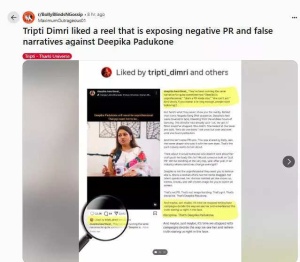 Triptii Dimri Extends Support to Deepika Padukone Amid 'Spirit' Casting Controversy and Vanga's Cryptic Posts