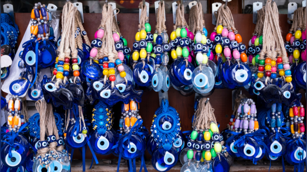 Evil Eye charm hanging in a new house.