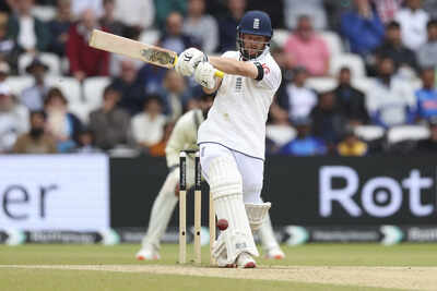 Ben Duckett in action during the Test match