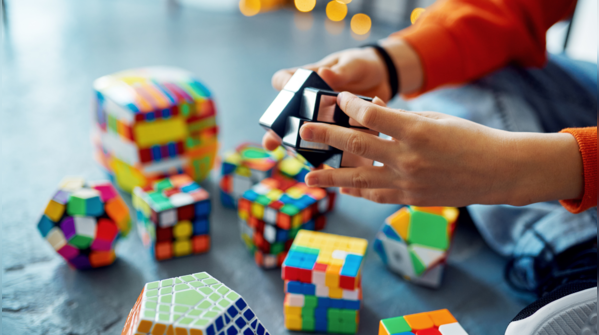 Playing puzzle games to sharpen the mind.