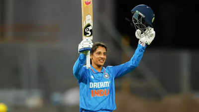 Smriti Mandhana celebrates her historic century.