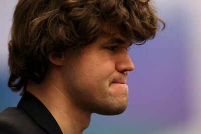 Magnus Carlsen ponders his next move.