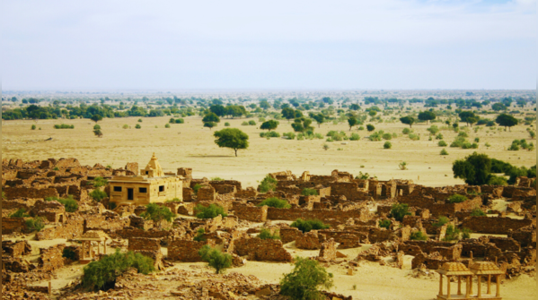 The abandoned village of Kuldhara, cursed by its former inhabitants