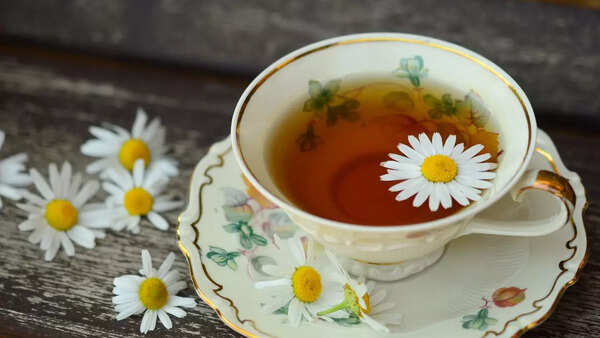 Calming cup of chamomile tea