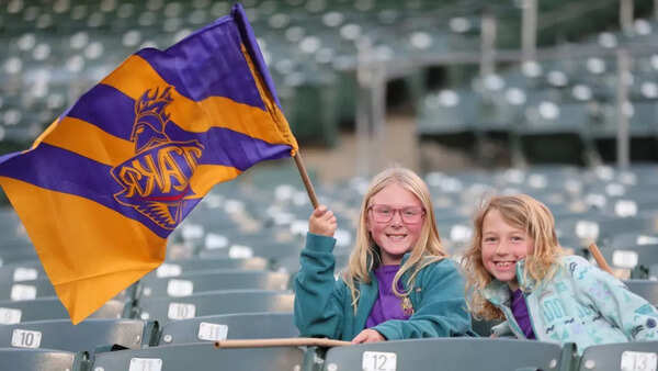 Fans supporting Los Angeles Knight Riders at MLC match